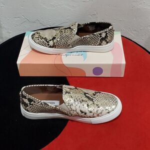 Steve Madden Snakeskin Metallic Gold Shoes Size 7.5